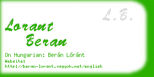 lorant beran business card