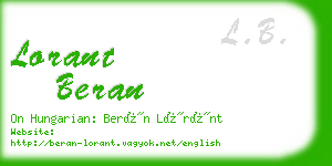 lorant beran business card